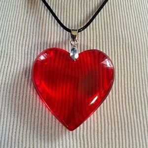 Heart-Shaped Red Pendant Necklace